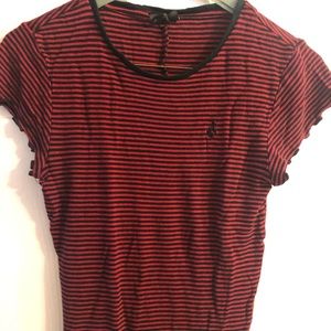 Striped black and red shirt